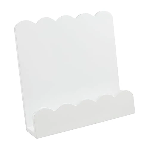 Mud Pie Scalloped Cookbook Holder, 11" x 11", WHITE