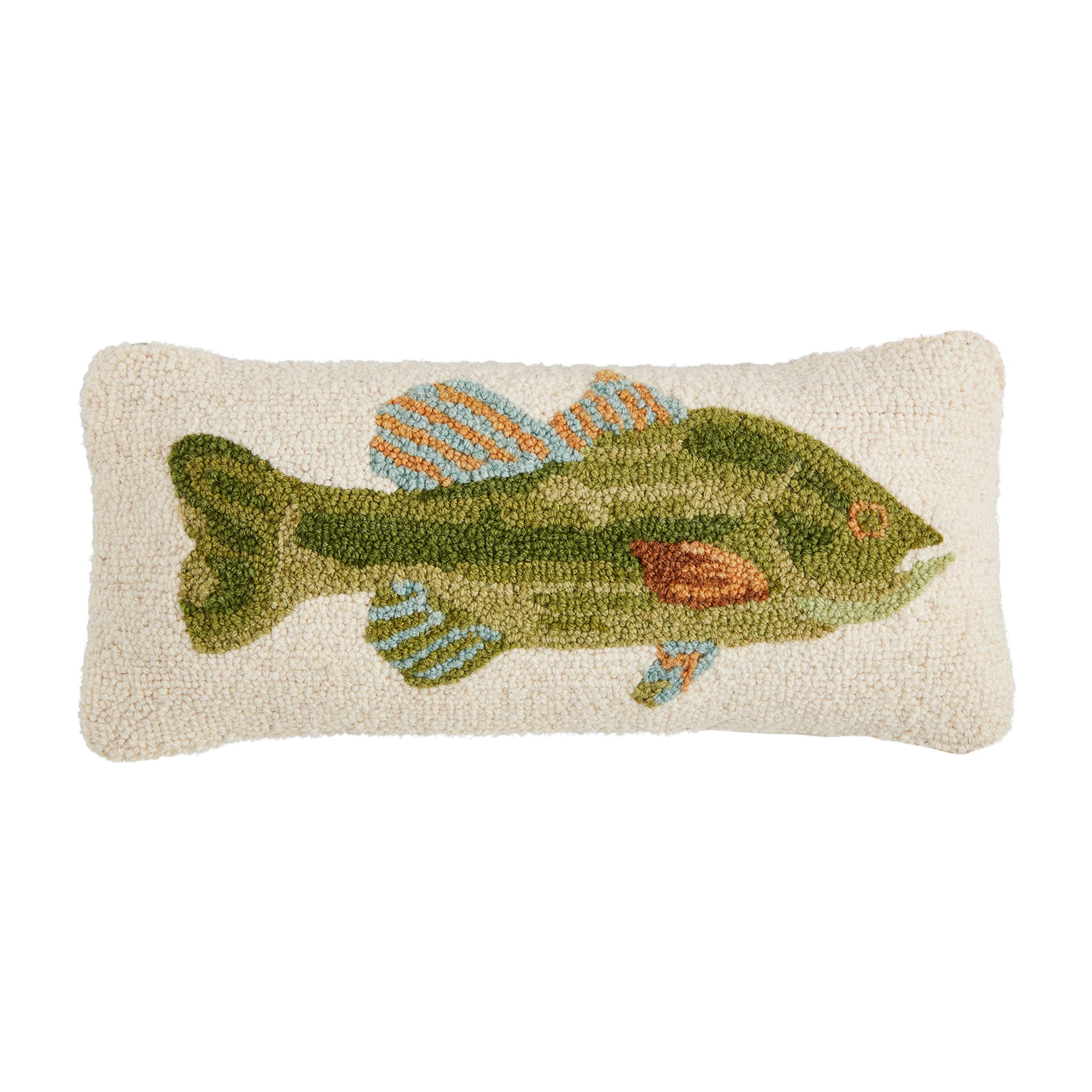 Mud Pie Fish Hook Wool Pillow
