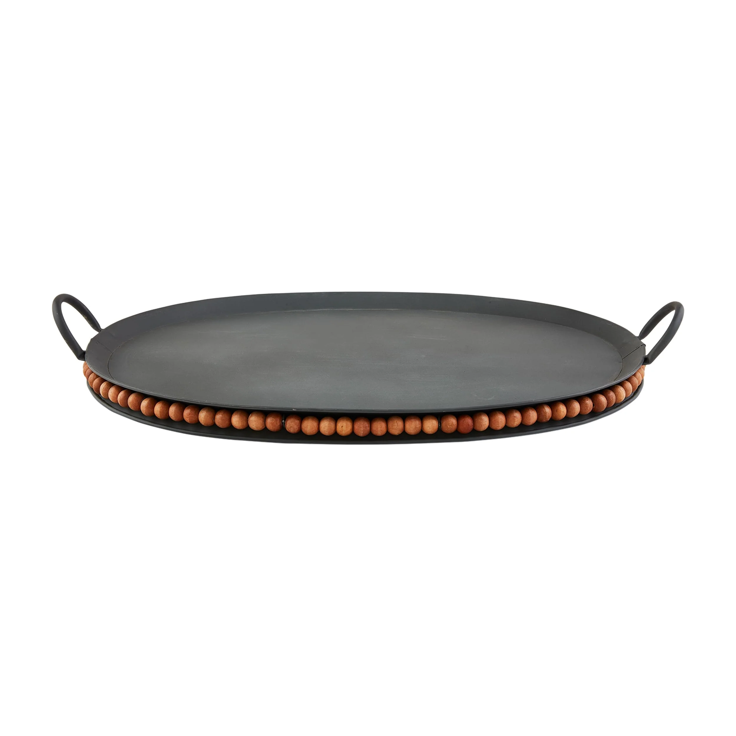 Mud Pie Tin Oval Beaded Tray; 15 1/2" x 23 1/4"