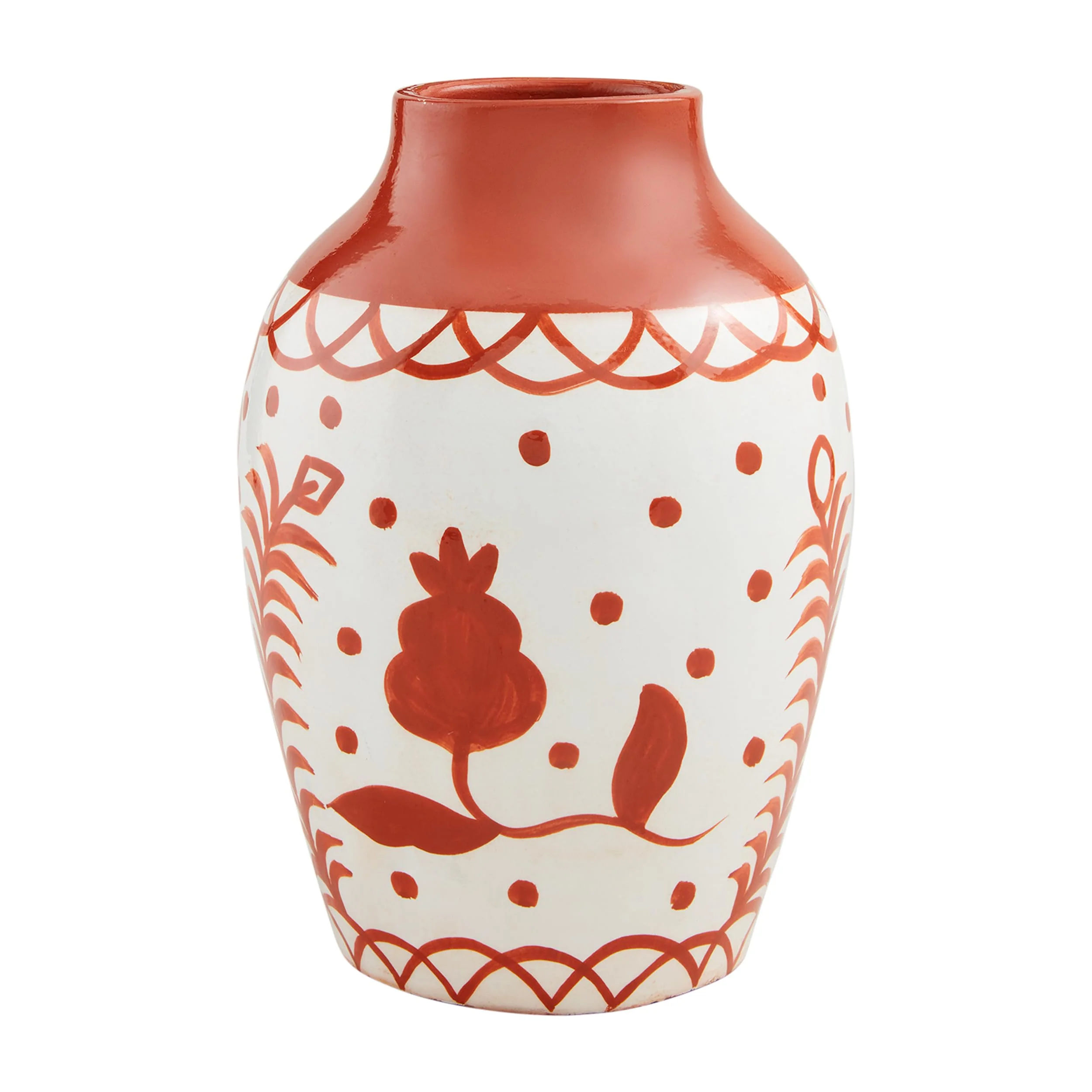 Mud Pie Medium Hand Painted Vase; 9 3/4" x 5" Dia