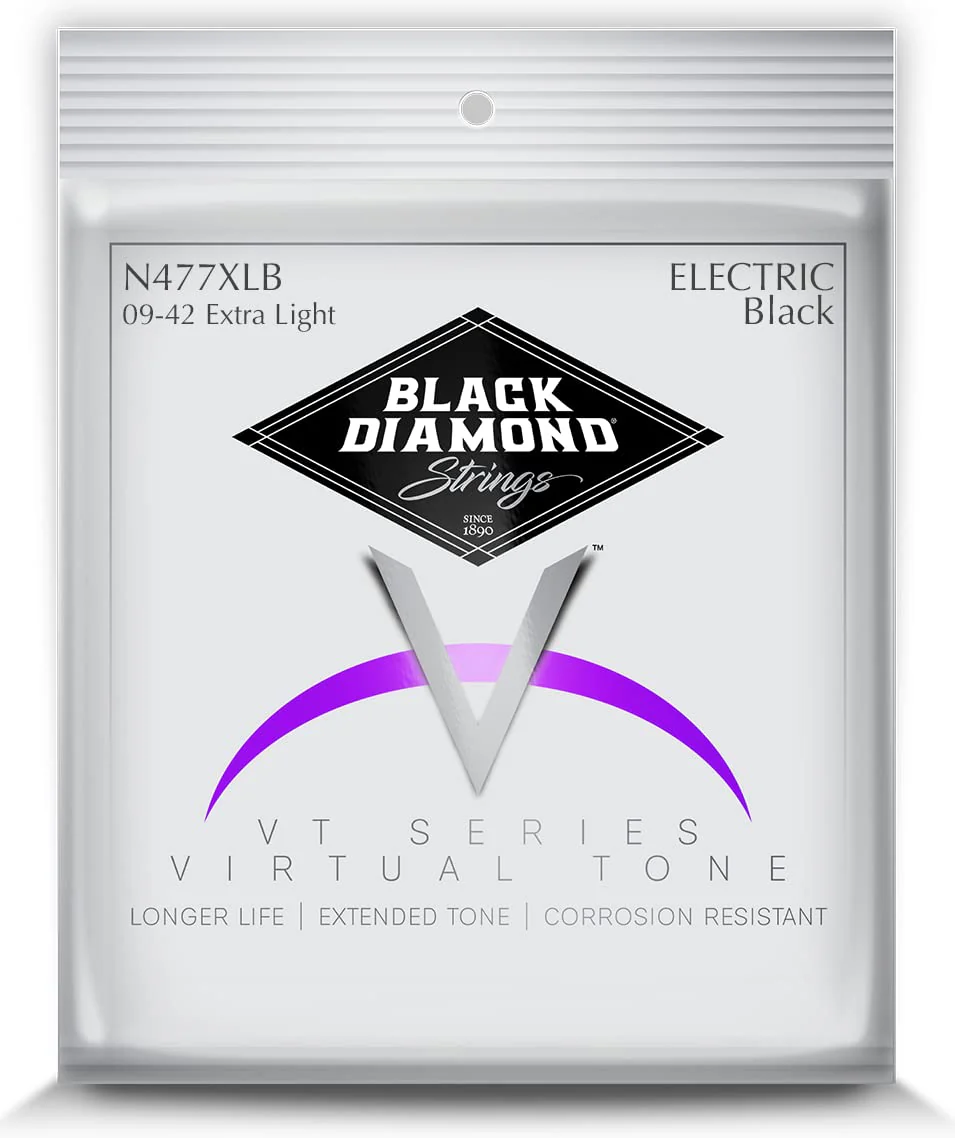 Black Diamond Strings® N477XLB Electric Black Coated Electric 09-42 Extra Light Tension