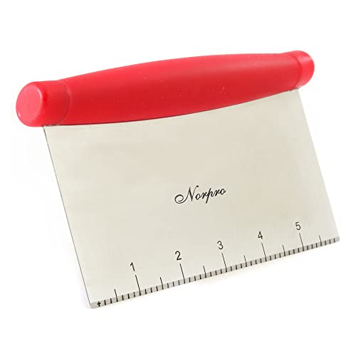 Norpro, Red 583R Grip-EZ Bench Scraper/Chopper, 6in x 4in x 1.5in