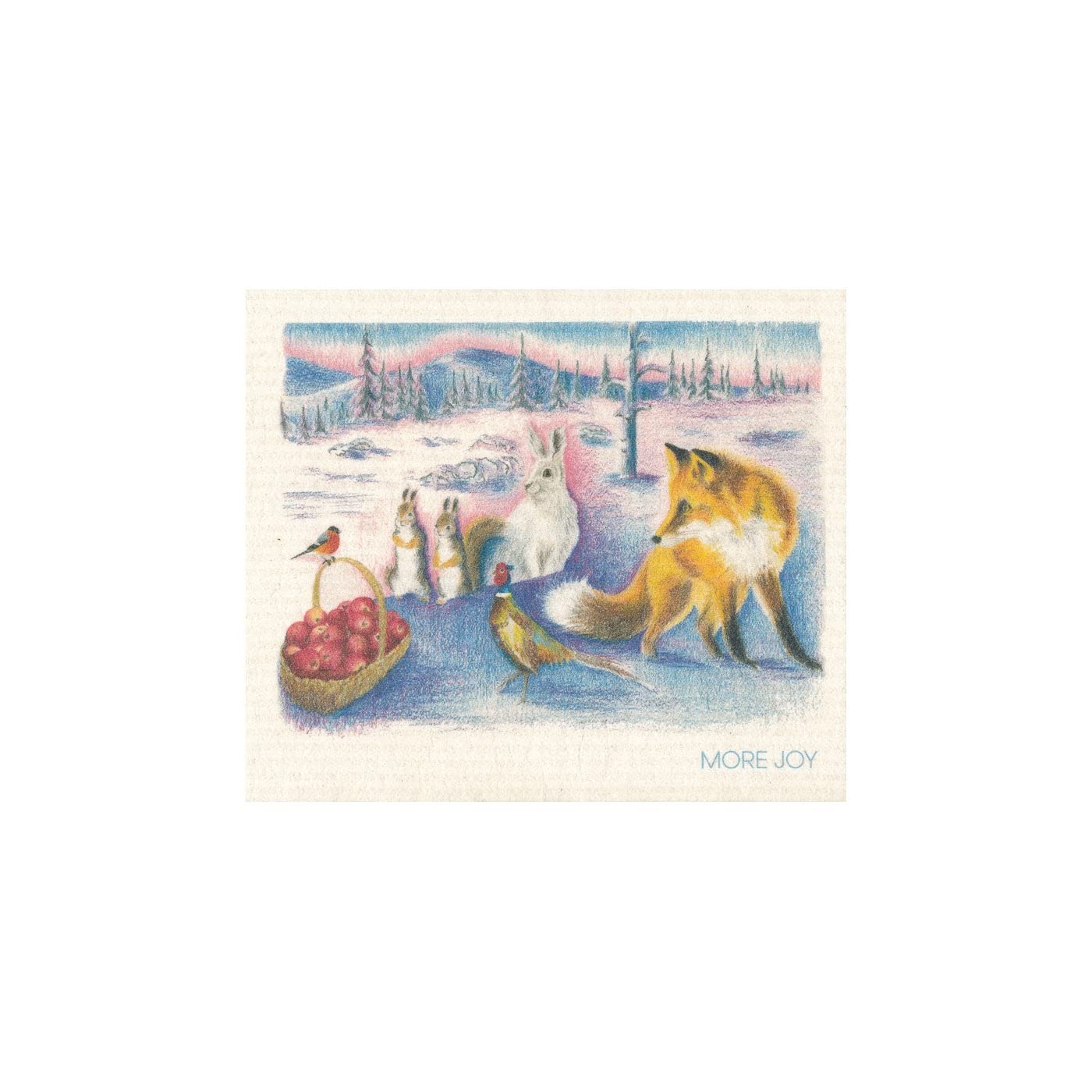 More Joy Christmas Winter Wonderland Design Dishcloth, Kitchen Accessories, Holiday Season