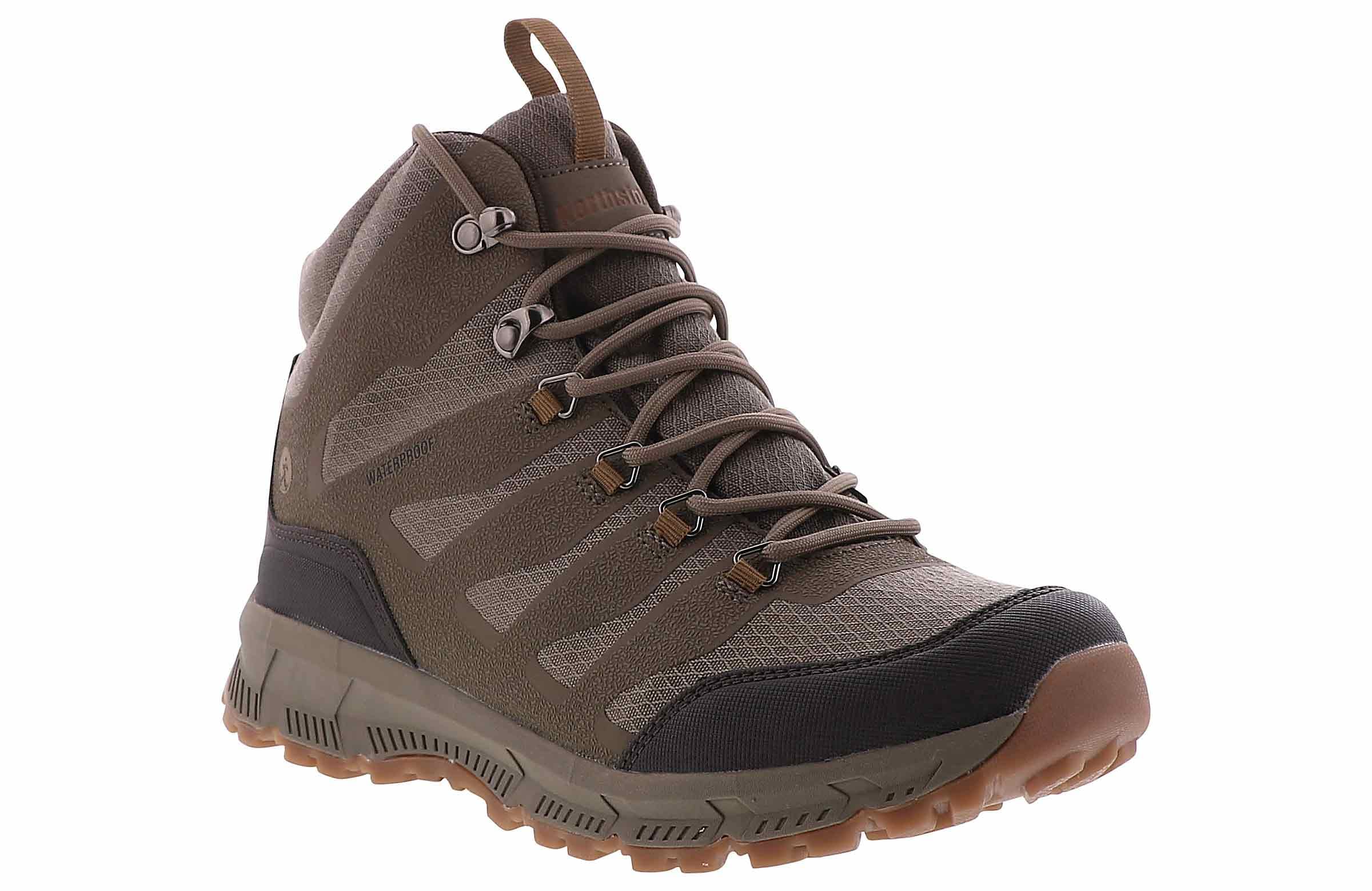 Northside Mens Hargrove Mid Waterproof Hiking Boot - Ripstop Nylon Upper Toe and Heel Reinforcements Rubber Traction Outsole Hiking Boots for Men