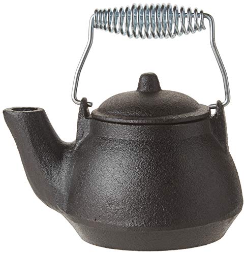 Old Mountain 10179 Cast Iron Mini Tea Kettle Silver Handle, 1.5 Cups