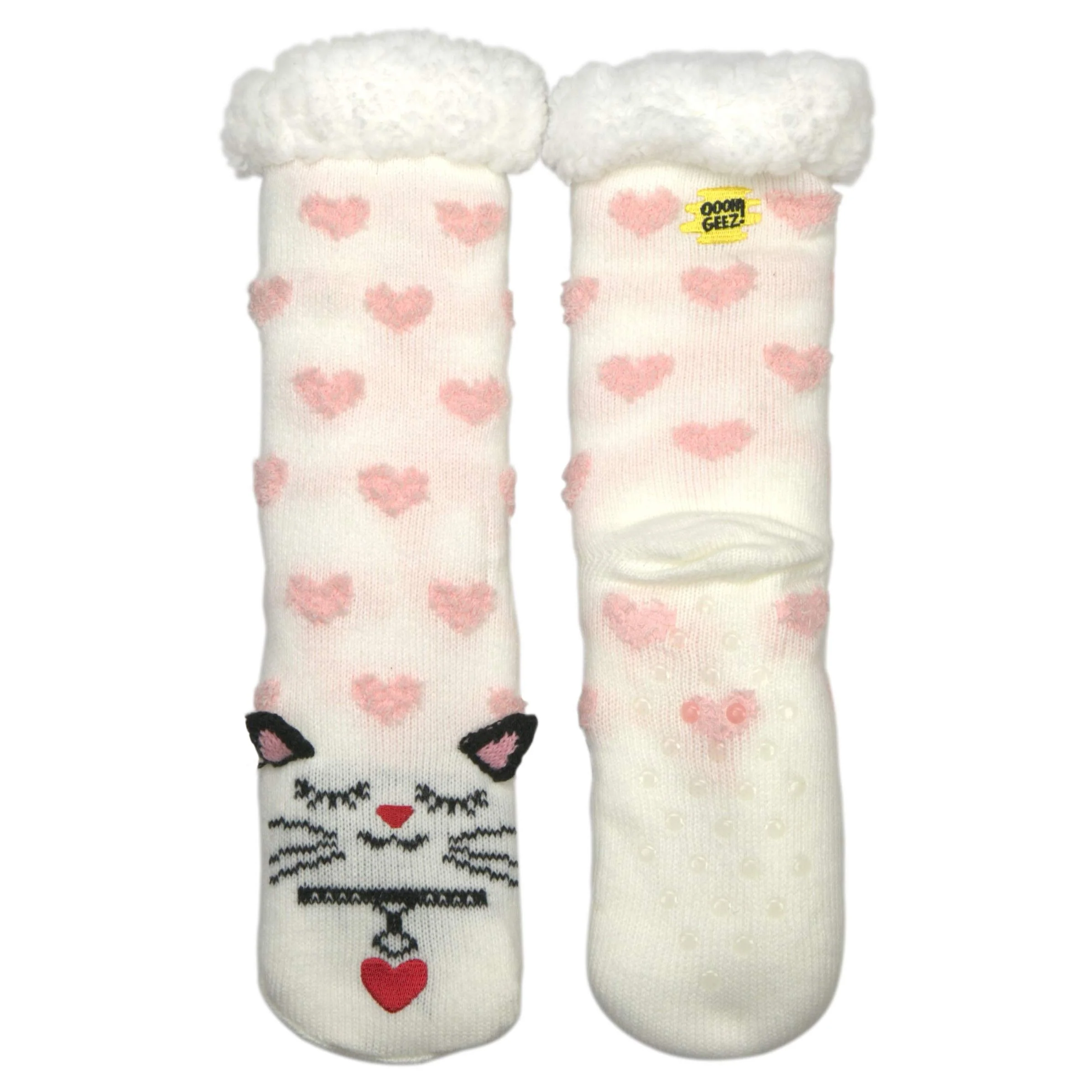 OoohYeah Women’s Animal Lovers Sherpa Kitty Kitty Slipper Socks One Size