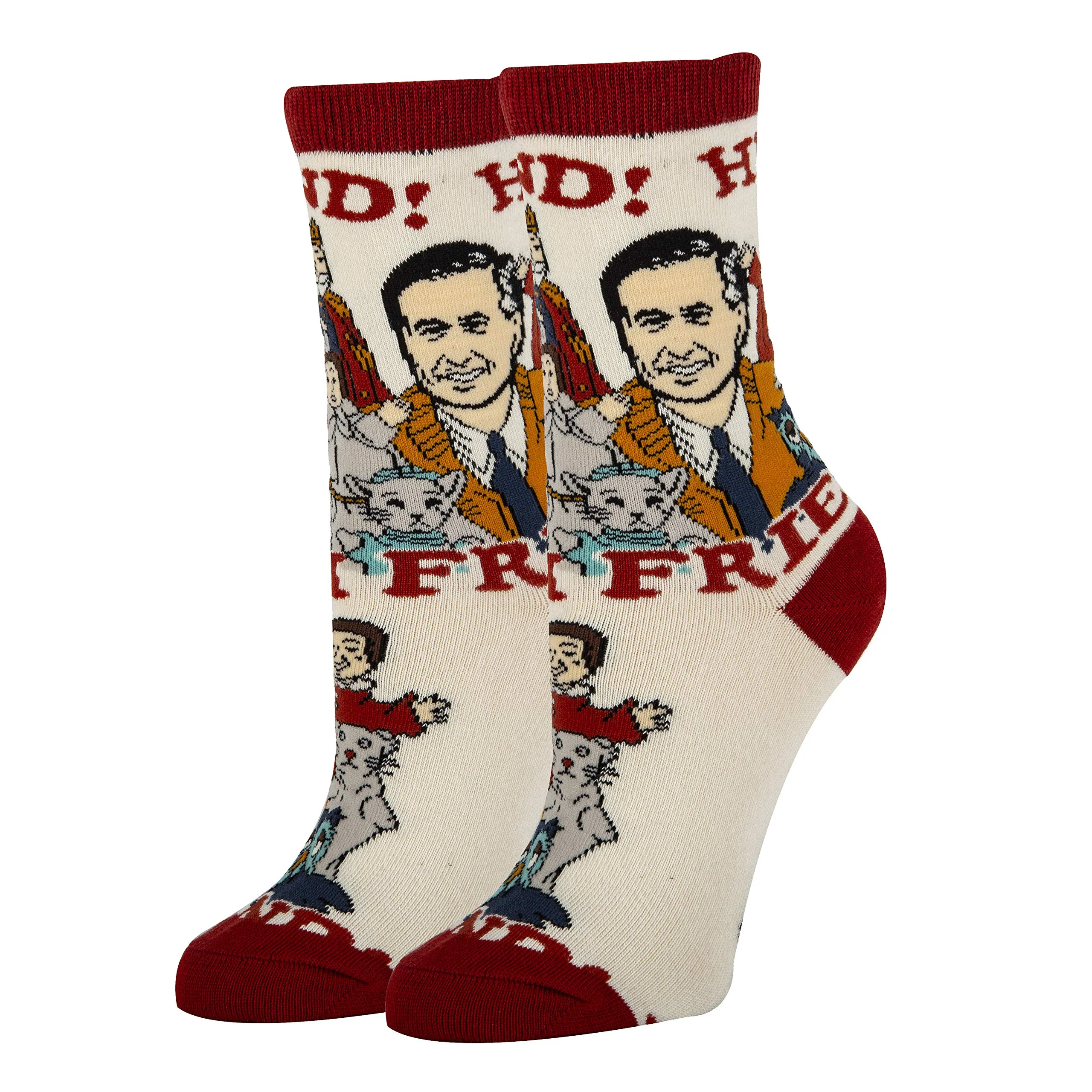 ooohyeah Women's Mr. Rogers Crew Socks (Hi Friend!)