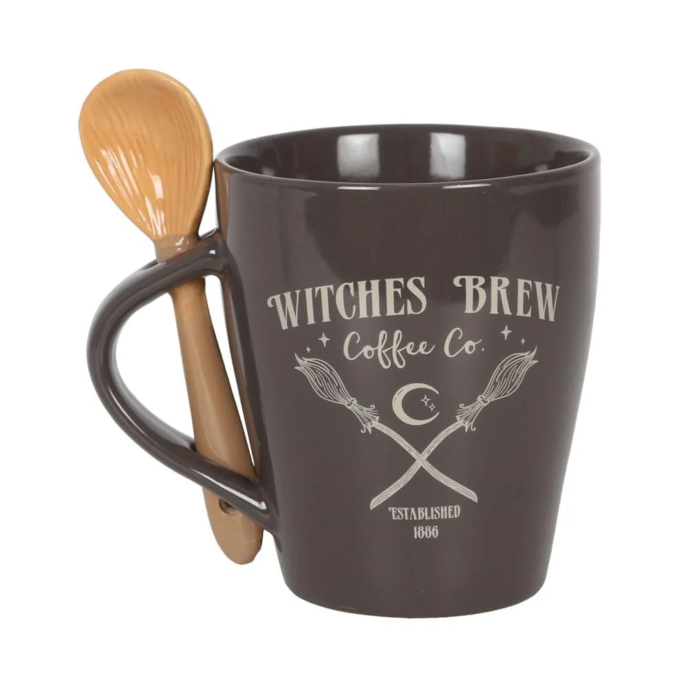 Pacific Giftware WITCHES BREW COFFEE CO. MUG & SPOON SET