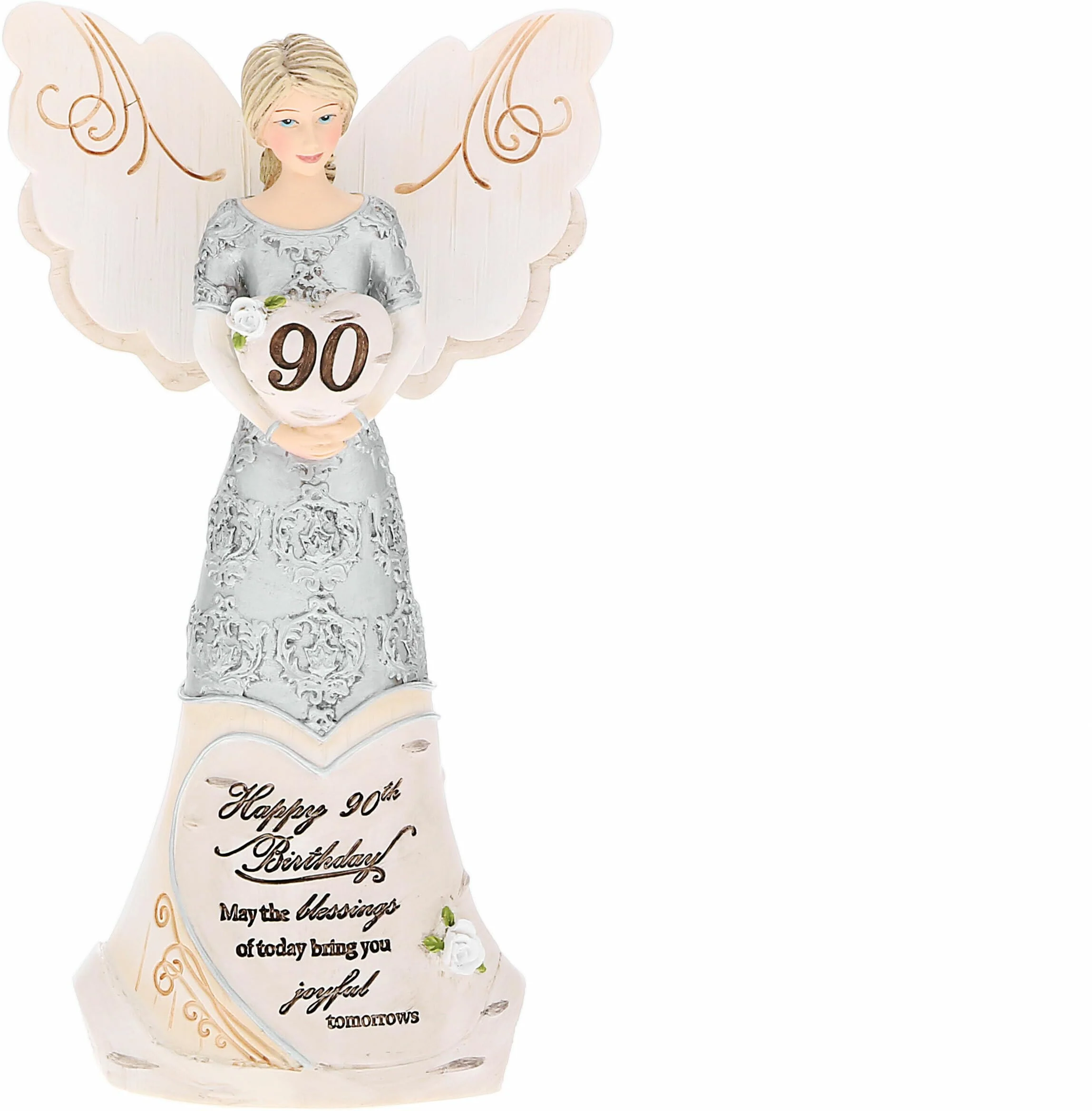 Pavilion - Happy 90th Birthday - 6" Angel Figurine Religious Best Friend Bestie BFF God Jesus Lover Christian Christ Gift Present