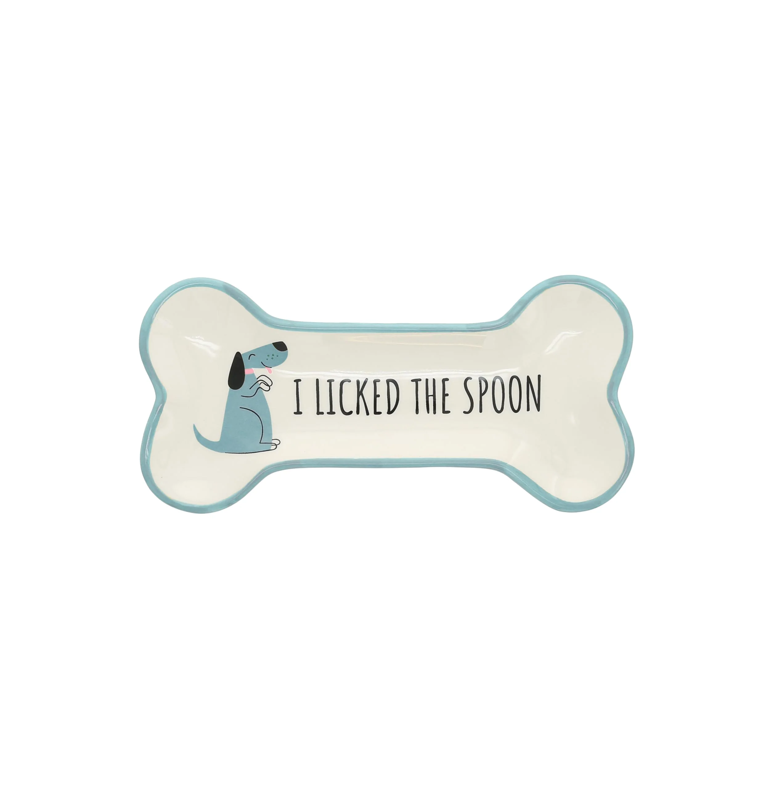 Pavilion - I Licked The Spoon - 8.5" Housewarming Decorative Bone Shaped Spoon Rest Holder Pet K-9 Puppy Dog Rescue Adoption Animal Pet Parents Mom Dad Present