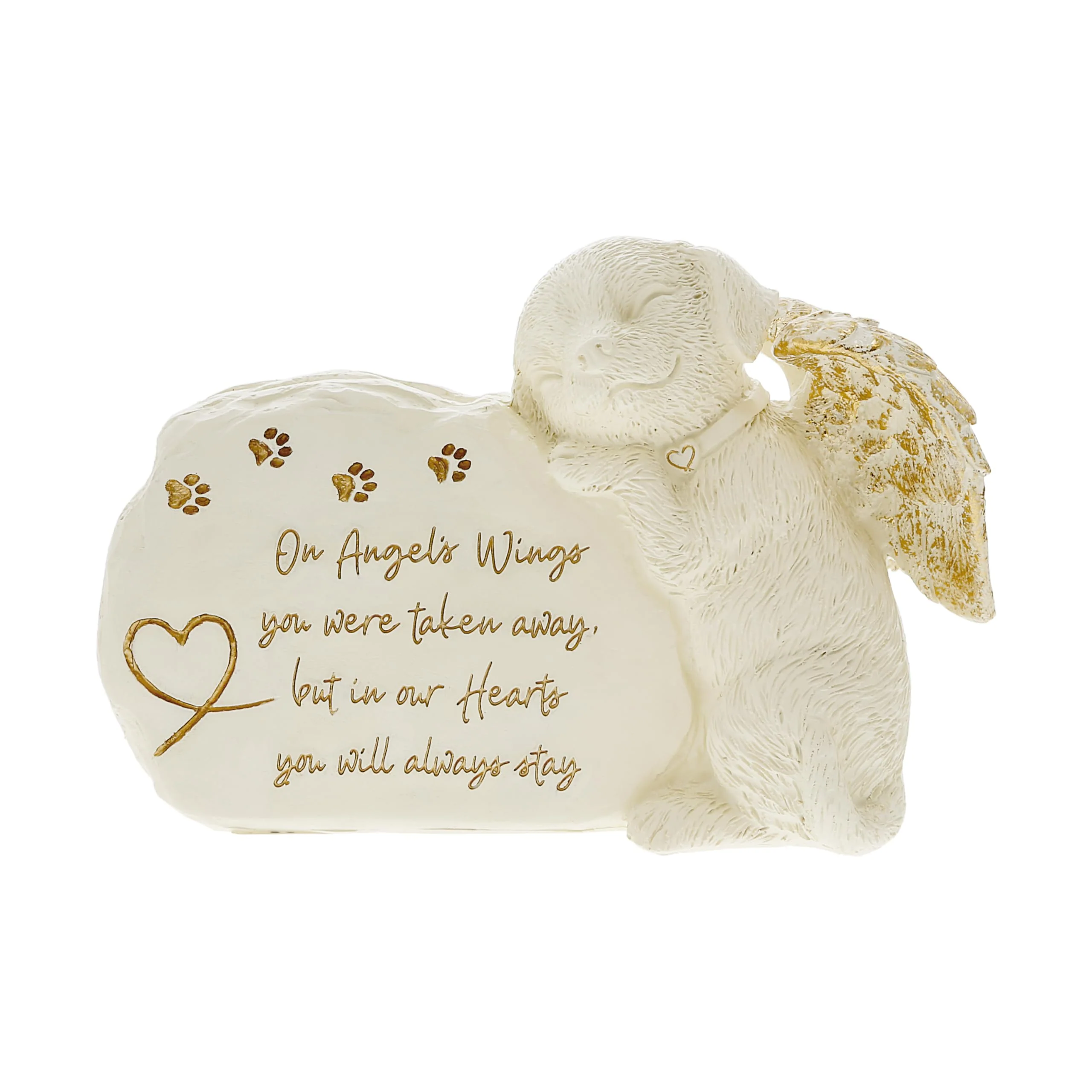 Pavilion - On Angels Wings You were Taken Away, But in Our Hearts You Will Always Stay - 7.5" Angel Wing Dog Garden Memorial Stone Bereavement Memorial Loss of Loved One Gift Rescue Doggy Present