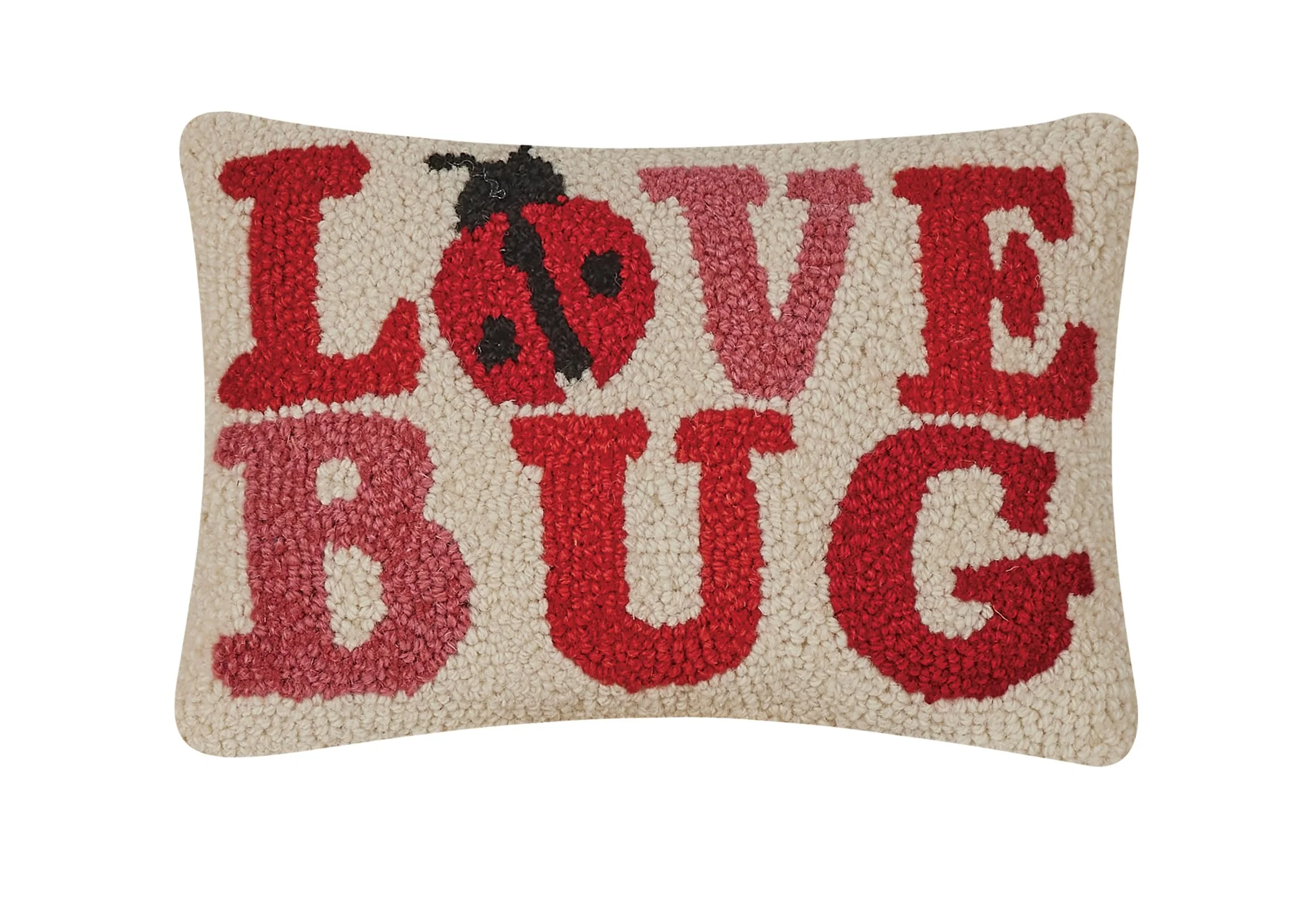 Peking Handicraft Love Bug Poly Fill Hook Throw Pillow, 12-inch Length, Home Decoration