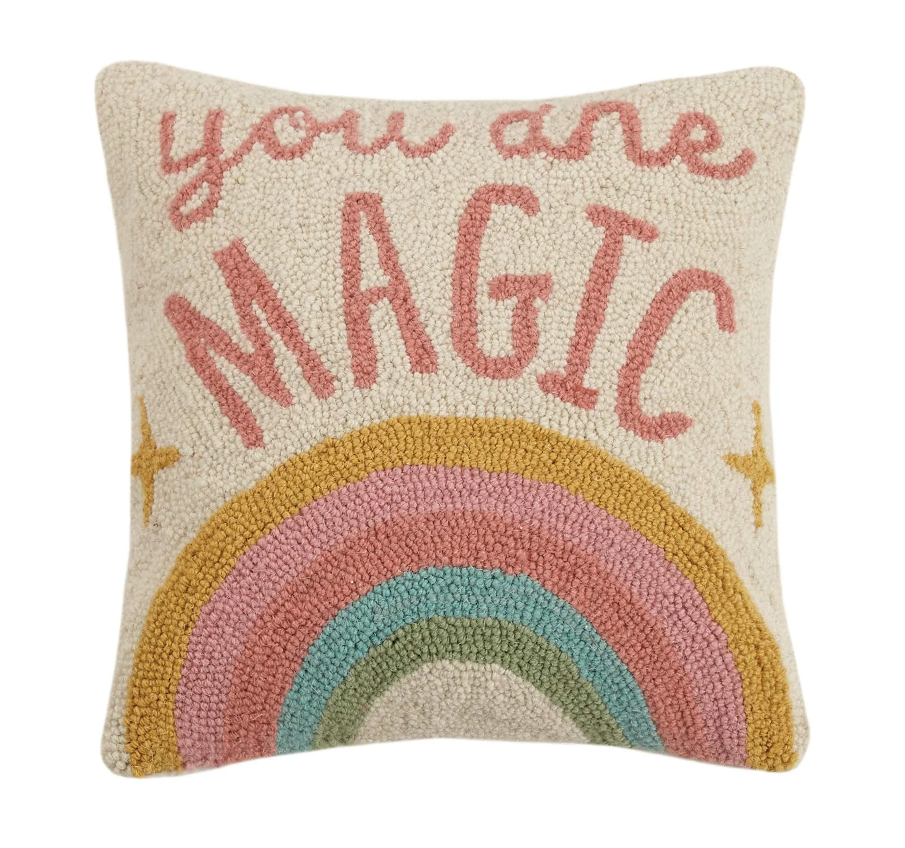 Peking Handicraft 30JES1686C14SQ You are Magic Hook Pillow, 14-inch Square, Wool and Cotton