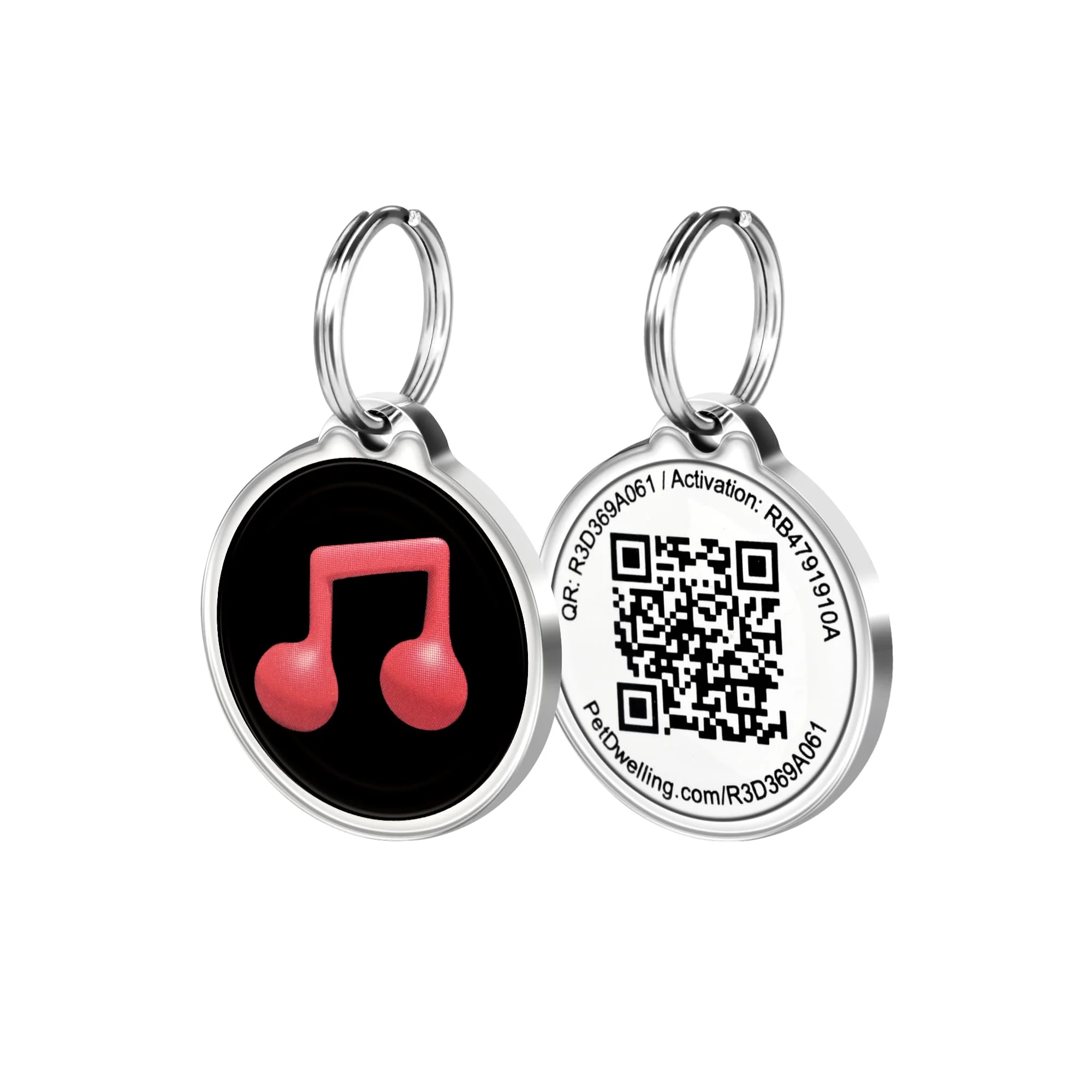 Pet Dwelling Symbol QR Code Pet ID Tag - Dog Tags - Cat Tags - Online Pet Profile - Instant Email Alert of QR Tag Scanned GPS Location (2D-D Major)