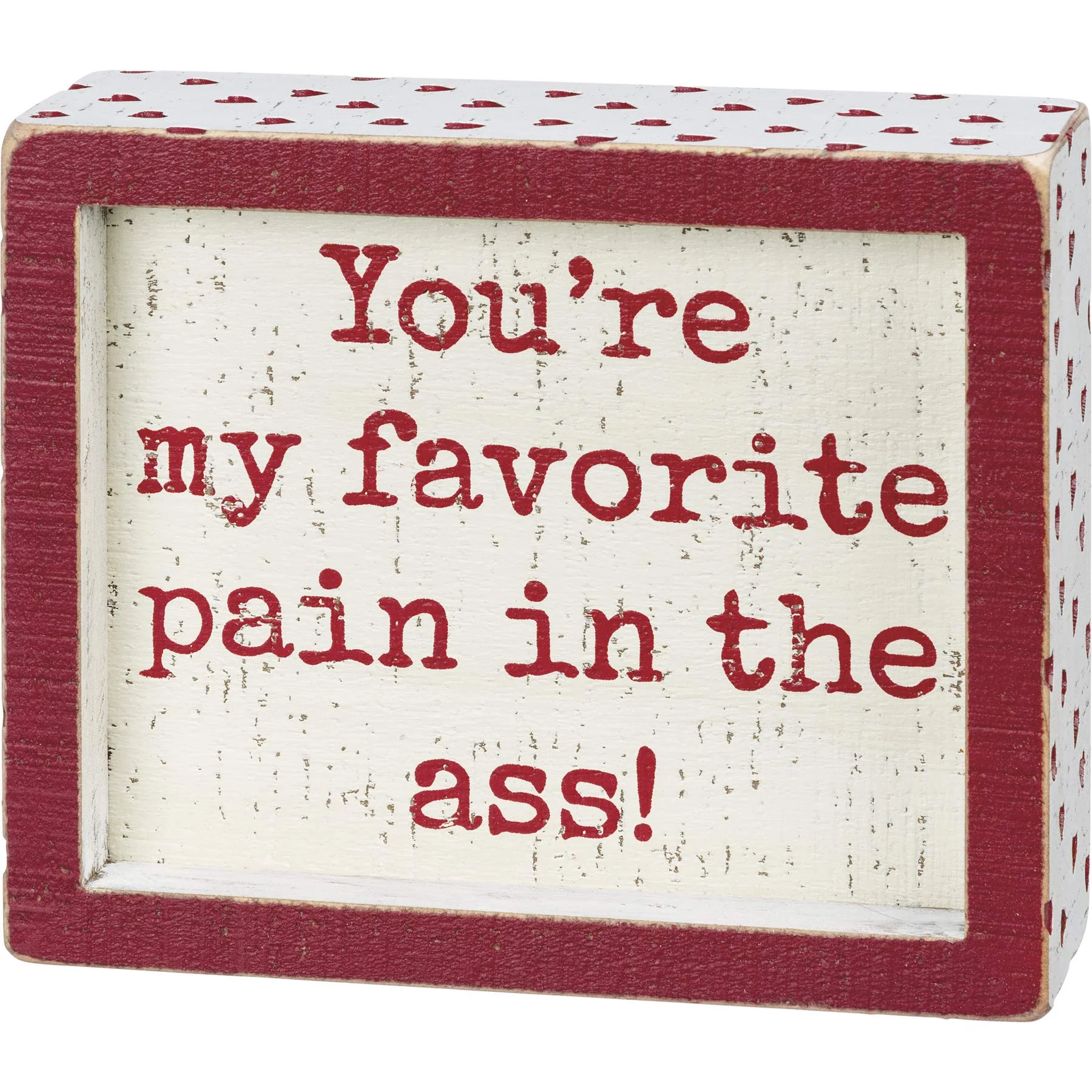 Primitives by Kathy 108823 Favorite Pain Inset Box Sign, 6-inch Length, Wood