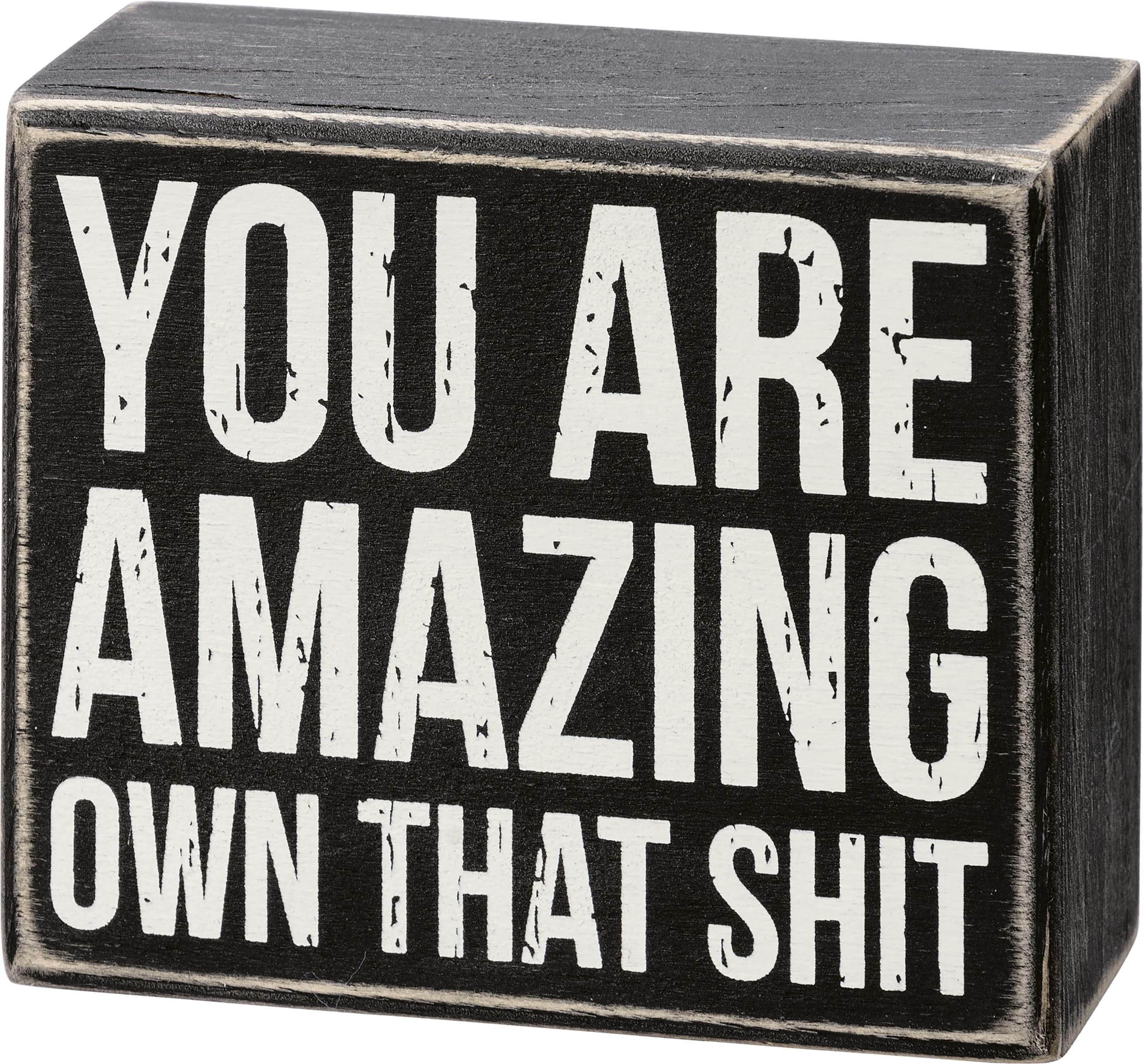 Primitives by Kathy 112115 You Are Amazing Own That Box Sign, Wood
