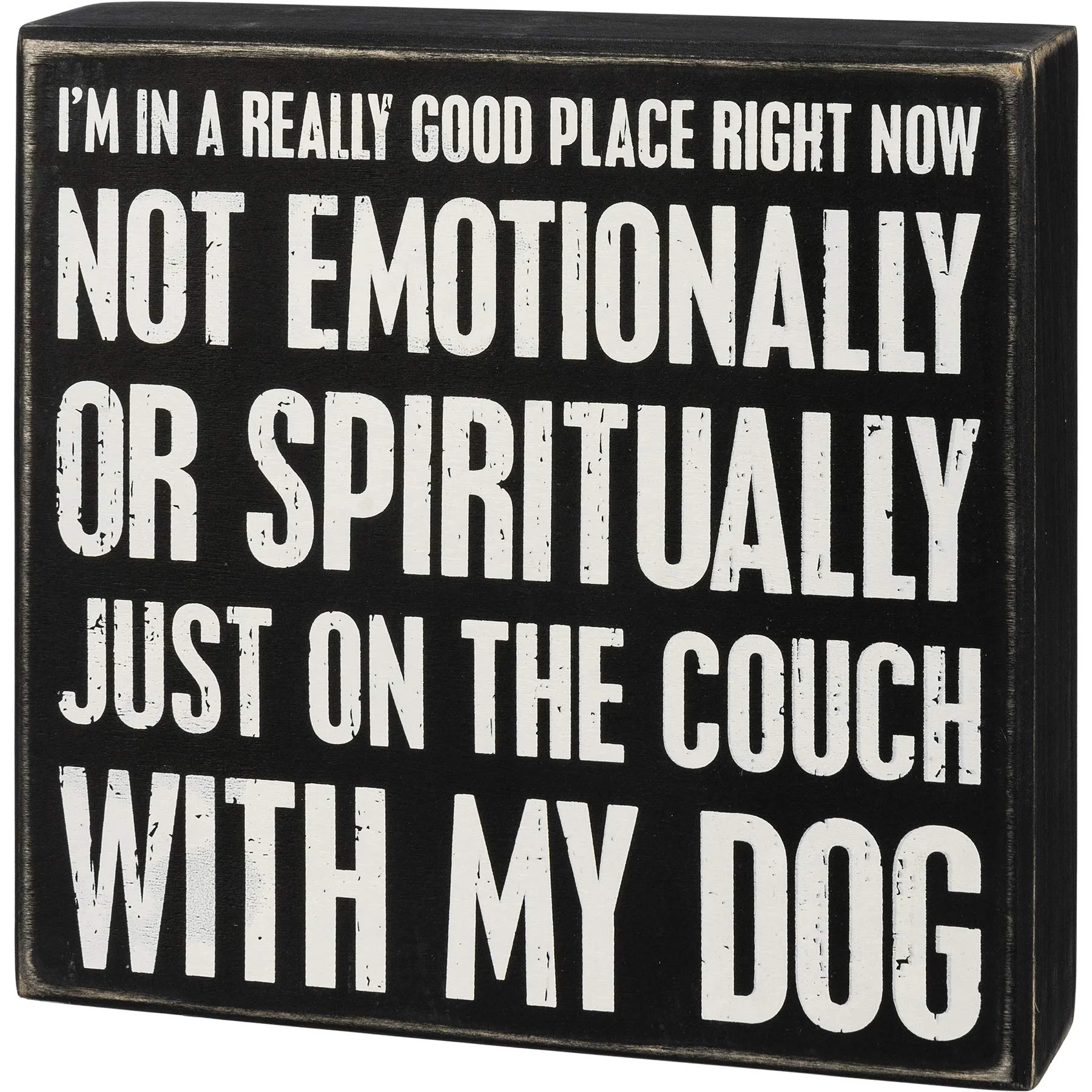 Box Sign - Just On The Couch With My Dog