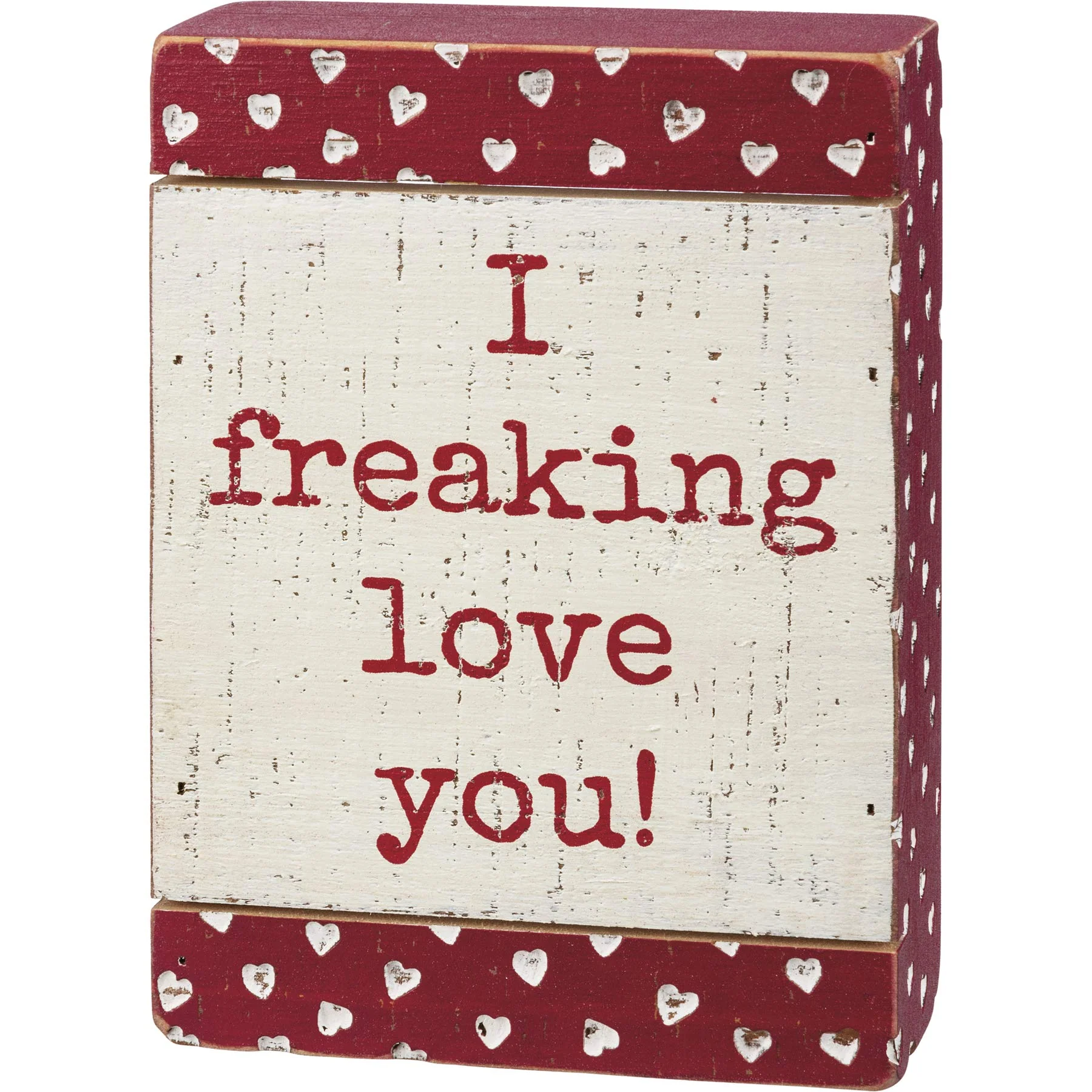 Primitives by Kathy 108827 Love You Slat Box Sign, 7-inch High, Wood
