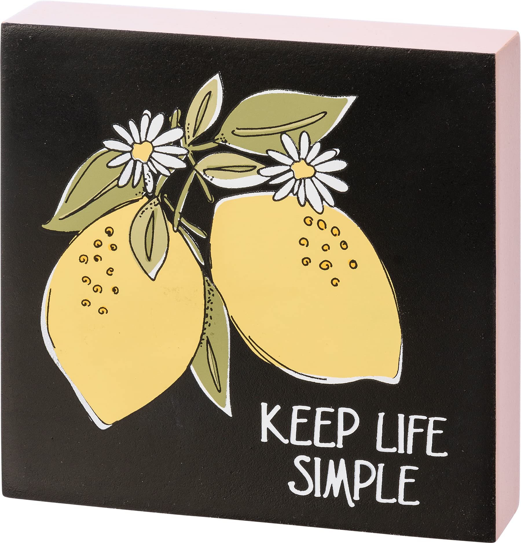 Primitives By Kathy 112544 Keep Life Simple Block Sign, 4-inch Square