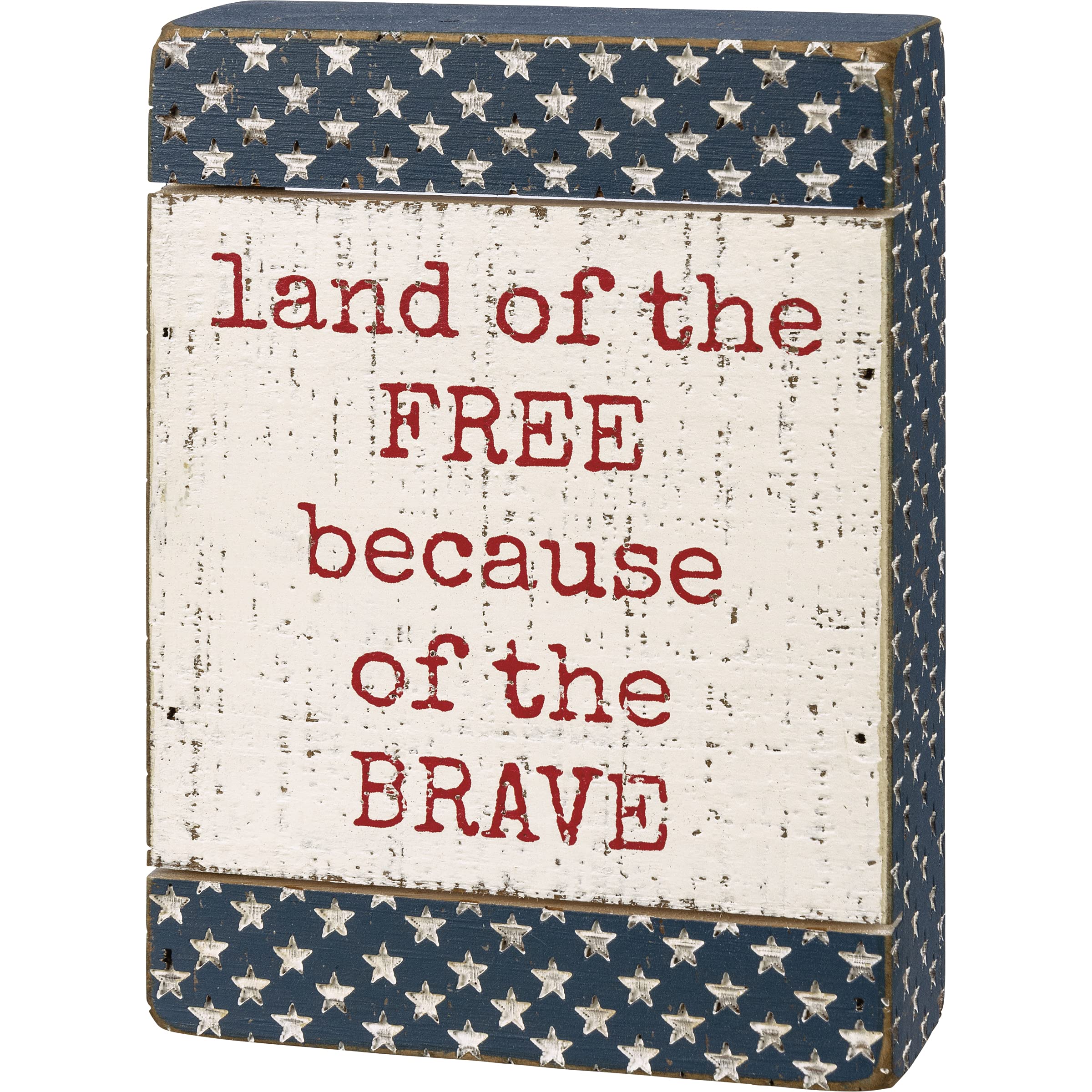 Primitives by Kathy Patriotic Home Décor Sign, Red, White, Blue