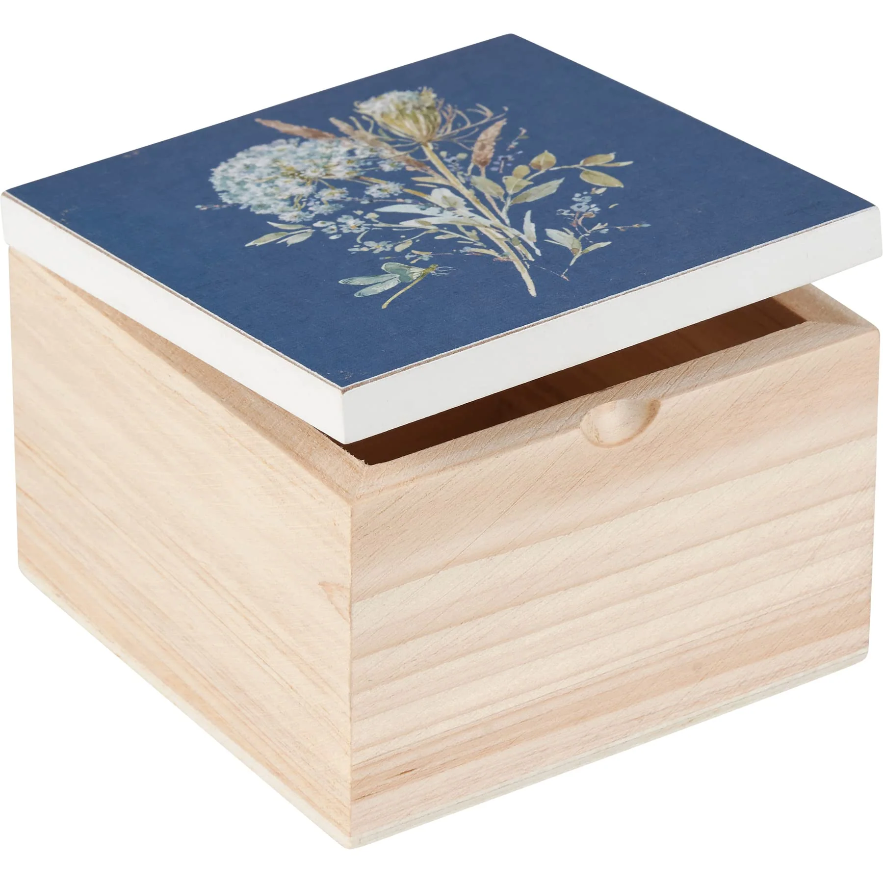 Primitives by Kathy Blue Floral Decorative Hinged Box