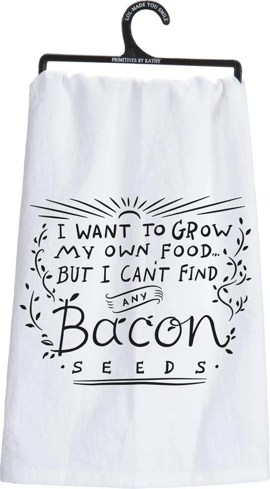 Primitives by Kathy Bacon Seeds Tea Towel, 28-Inch by 28-Inch