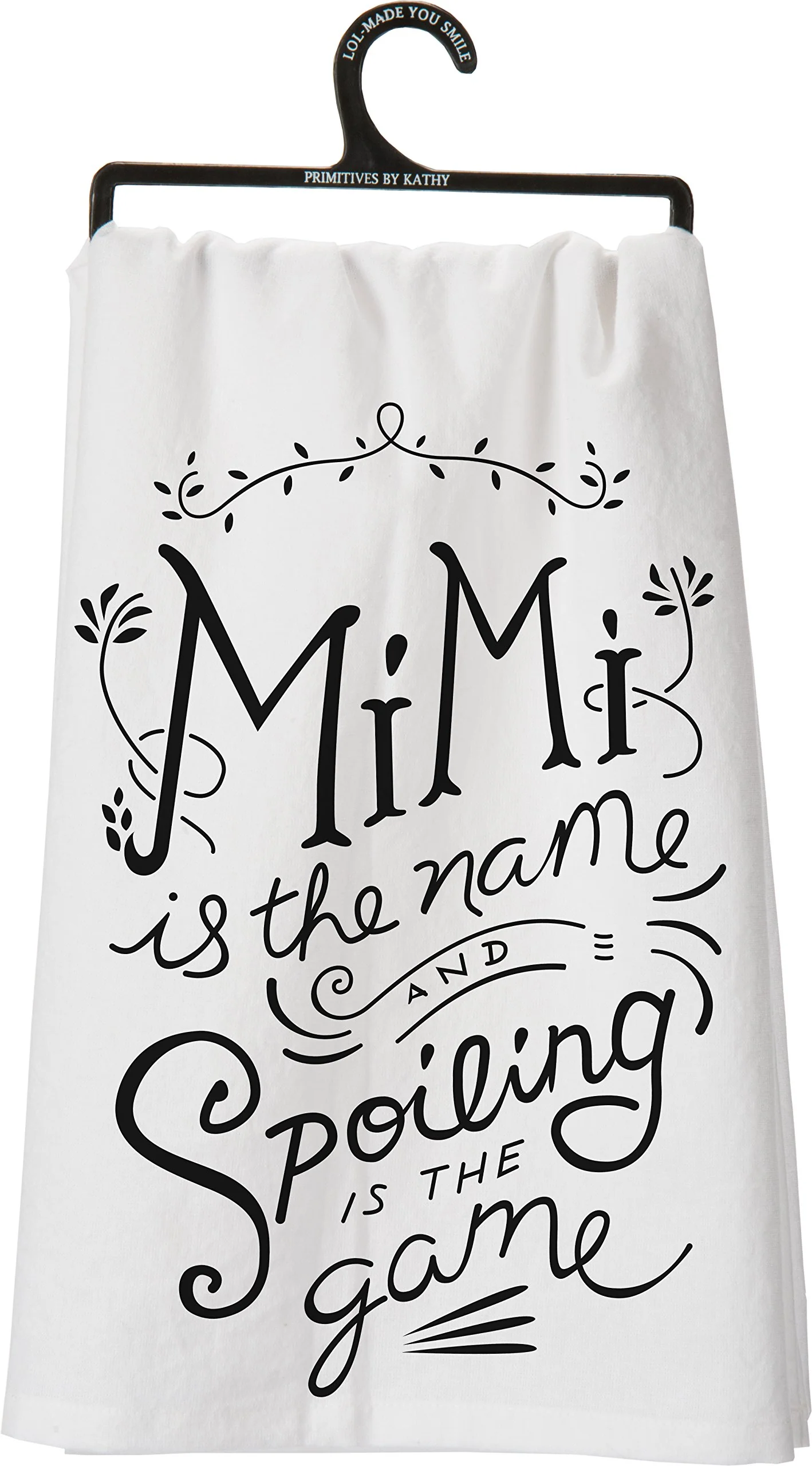 Primitives by Kathy LOL Made You Smile Dish Towel, 28" x 28", Mimi is The Name