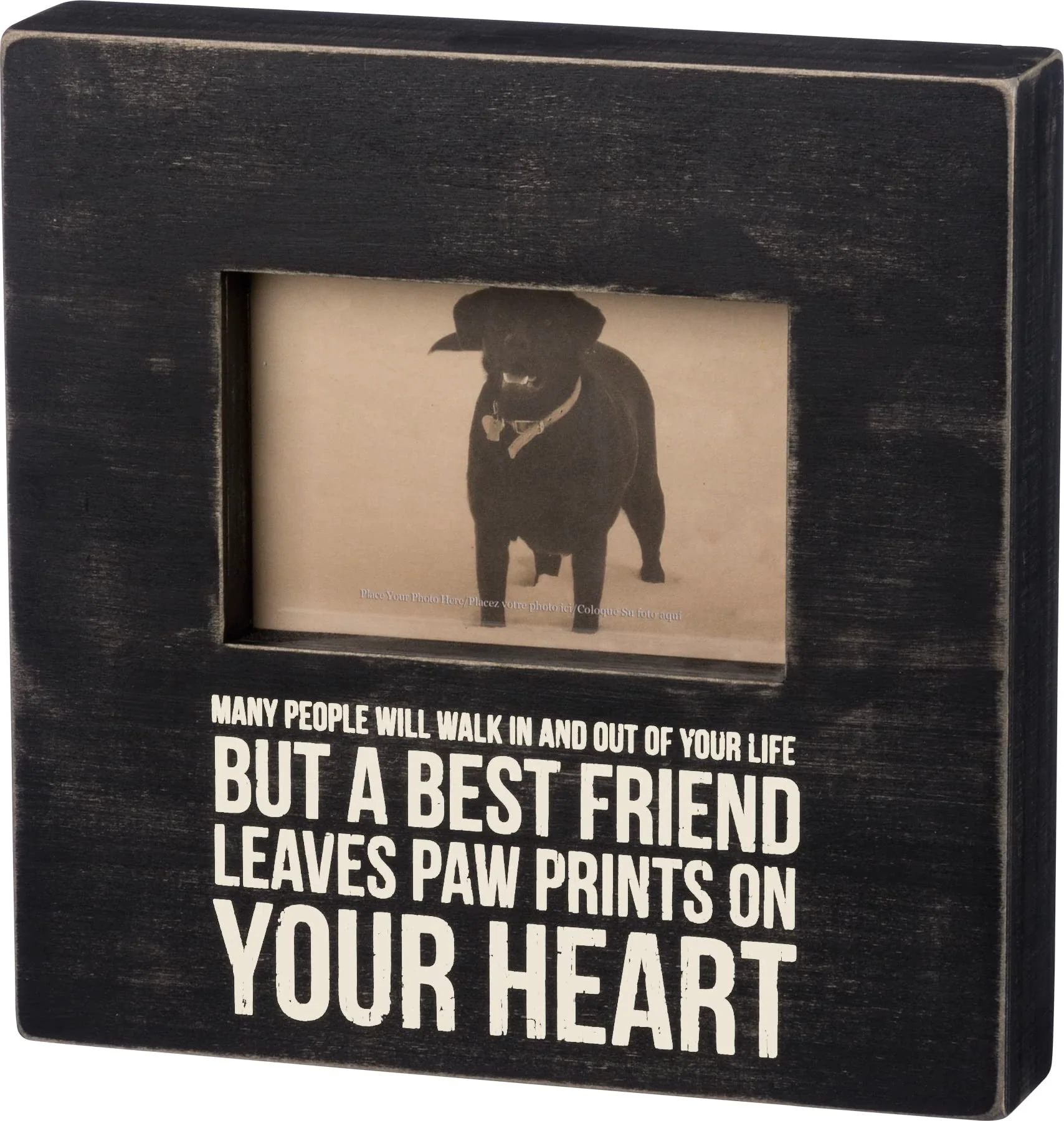 Primitives by Kathy Many People Will Walk In And Out Of Your Life But A Best Friend Leaves Paw Prints On Your Heart Home Décor Box Frame