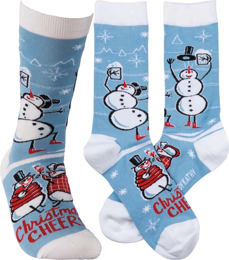 Primitives by Kathy Unisex Socks - Christmas Cheer - Snowman