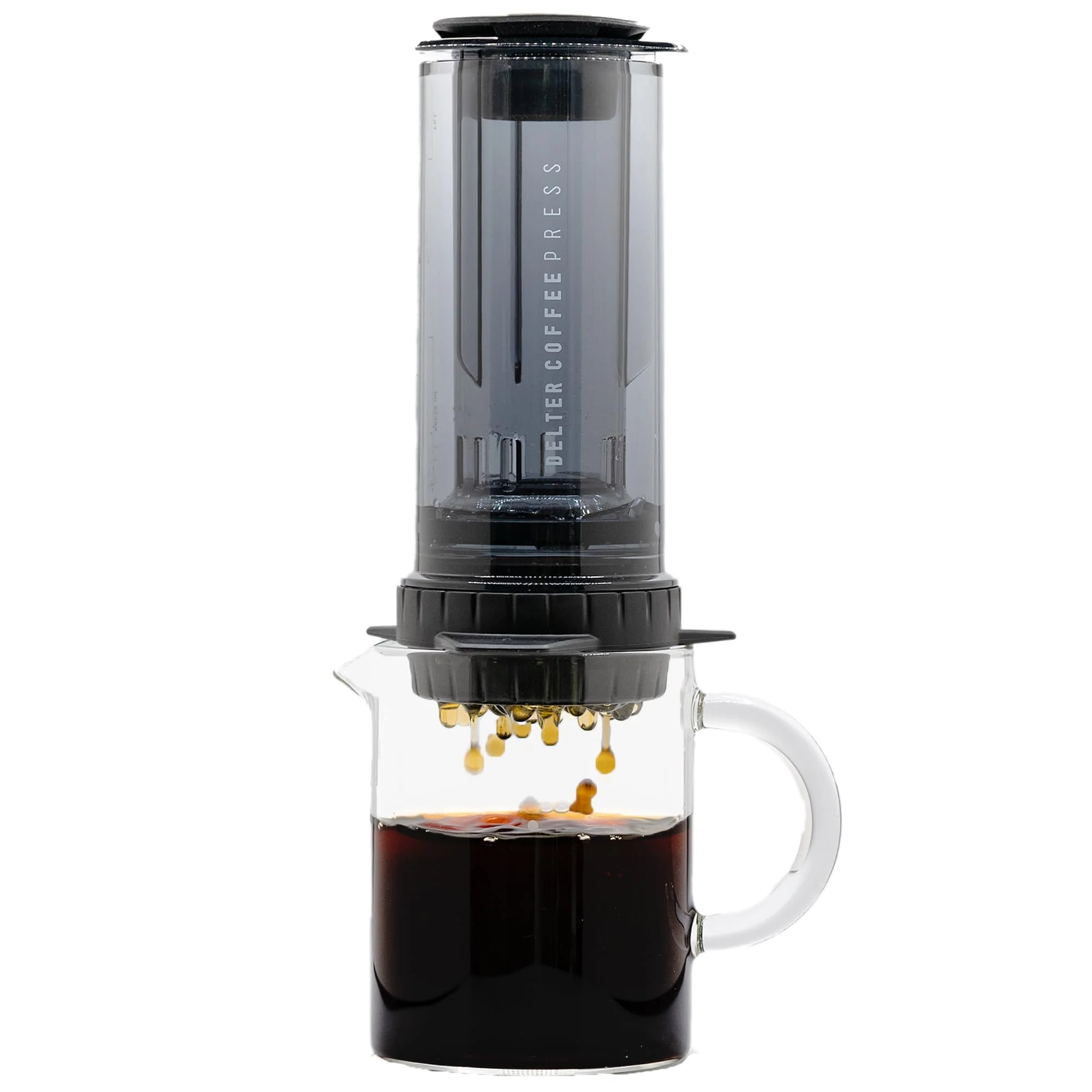 Delter Coffee Press Smoked Grey Edition with Metal Filter Included