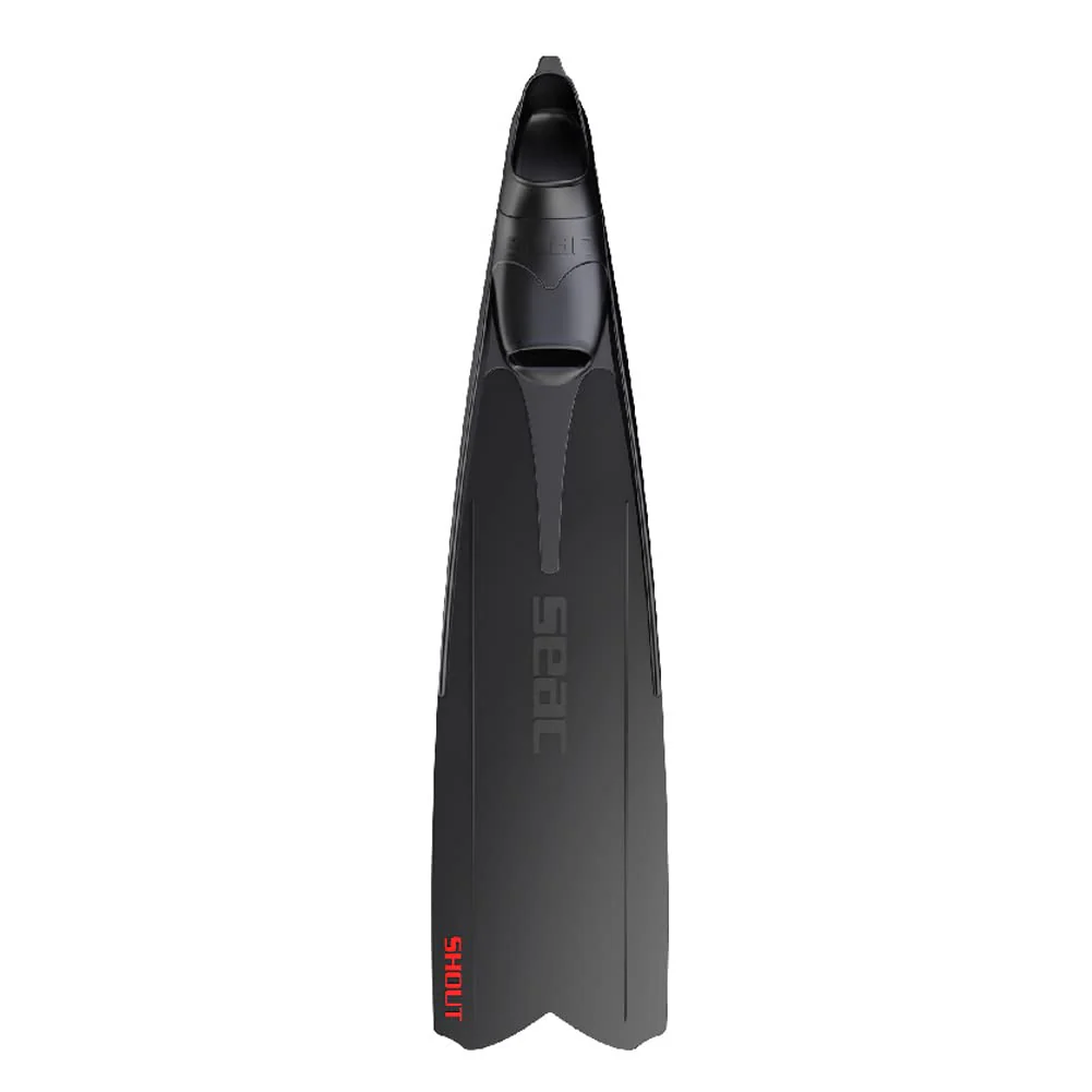SEAC Shout Adult Long Fins for Scuba Diving, Freediving and Spearfishing, Black, 11-12