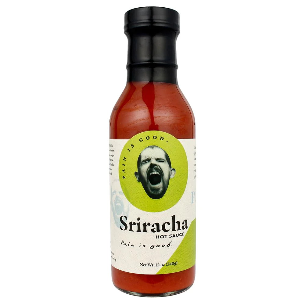 Pain is Good Sriracha Hot Sauce Hot &amp; Tangy All Natural All Purpose 12 Ounce