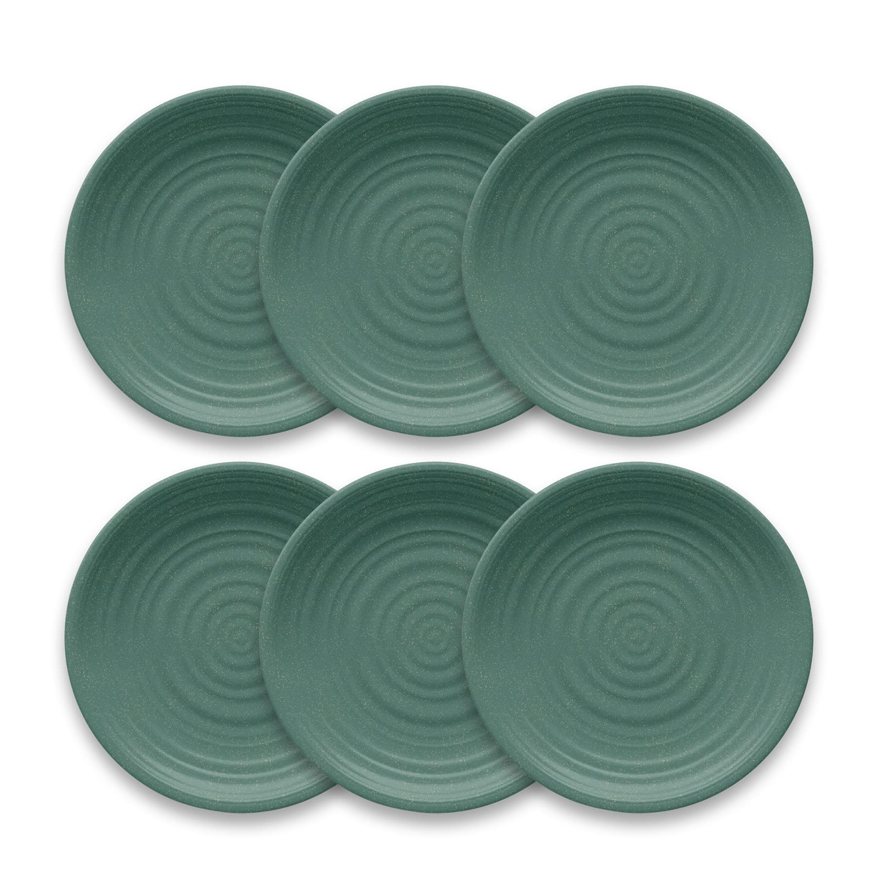 TarHong Planta Artisan Solid Dinner Plate, 10.5", Planta (Majority Plant Based with Melamine Binder), Shatterproof, Indoor/Outdoor Entertaining, Set of 6, Teal Matte