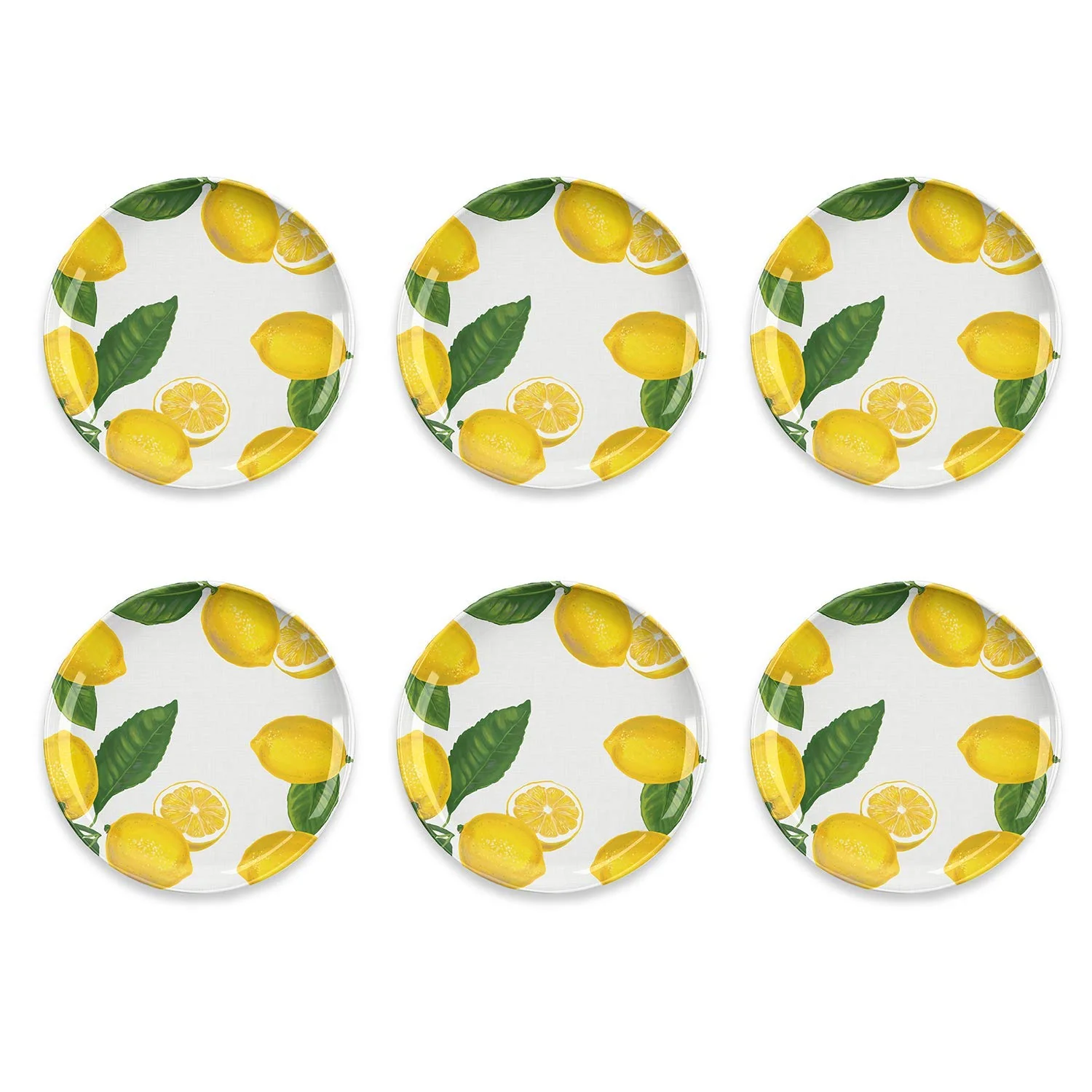 TarHong Lemon Fresh Dinner Plate, 10.5", Melamine, Set of 6