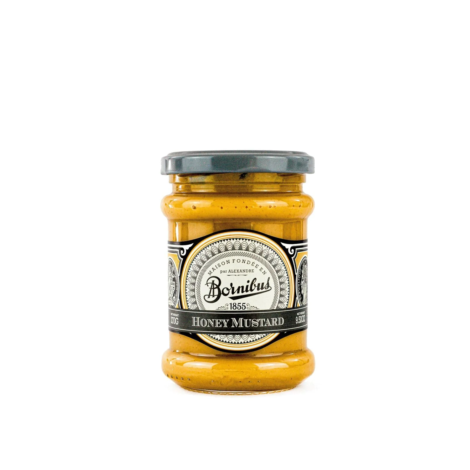 Bornibus Gourmet French Honey Mustard Dipping Sauce, 9.52oz - Gastronomic Condiment for Food Connoisseurs - Exquisitely Crafted in France - Pack of 1