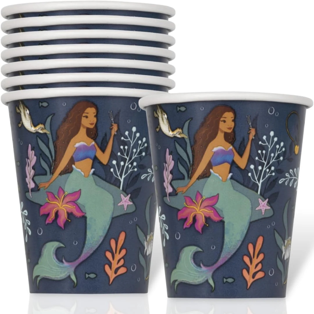 Unique Industries The Little Mermaid Plastic Cup, 9 oz. Capacity, Set of 8, Girl, Birthday, Christening, Party Supplies