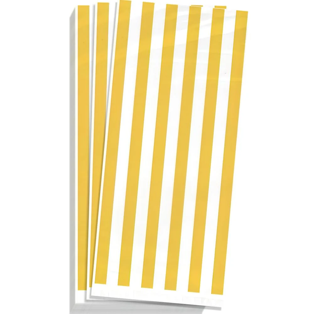 Unique Yellow Stripes Cellophane Bags | 11" x 5" | Sunshine 20 Pcs