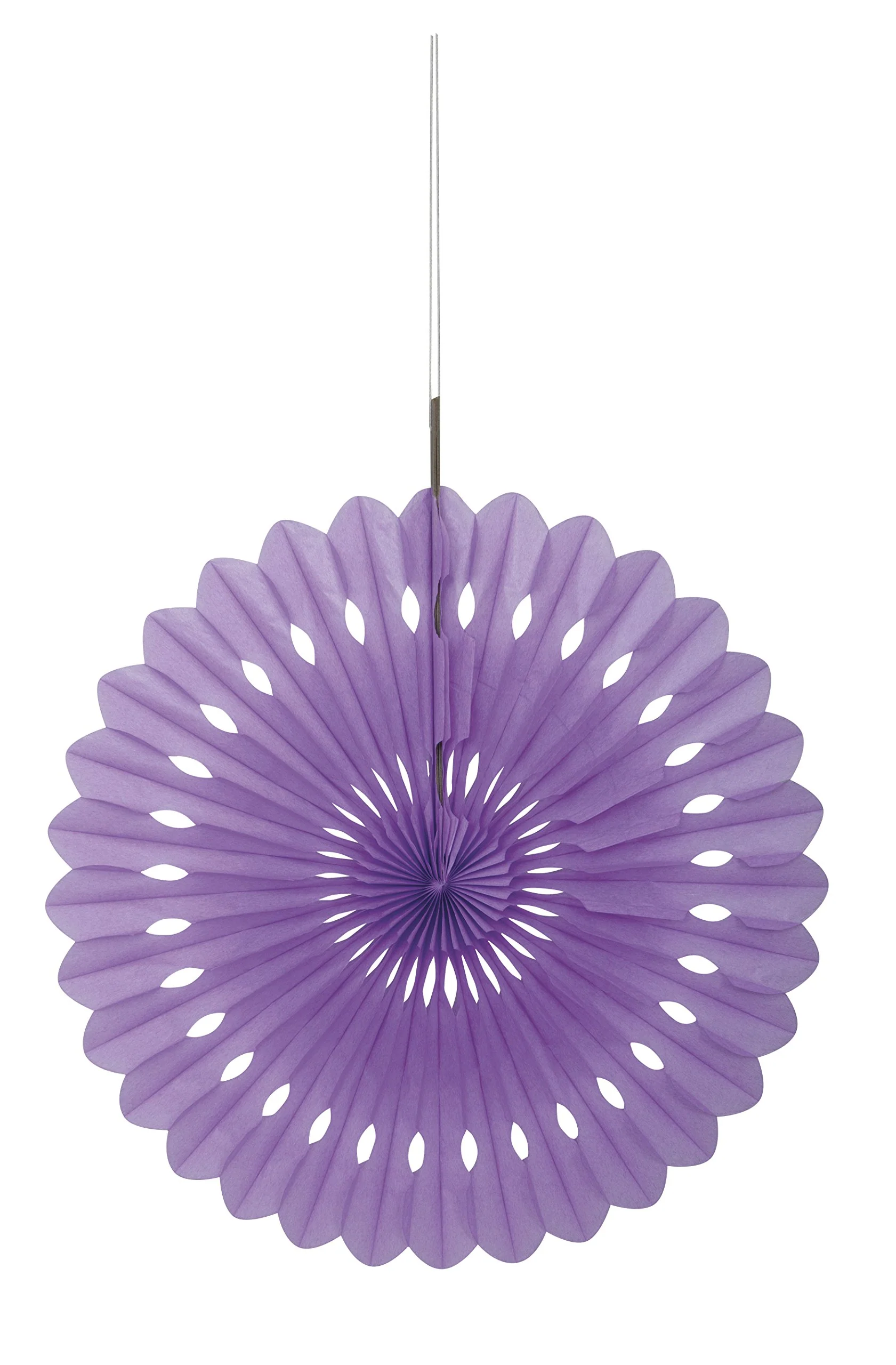 Unique Industries Tissue Paper Fan Decoration, 16", Purple