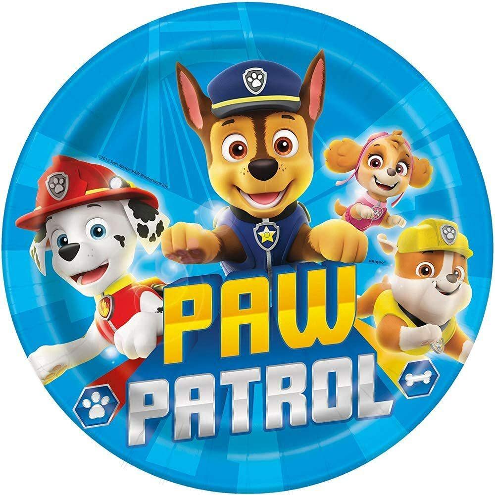 Unique Paw Patrol Round Dinner Plates-8 Pcs, 9", Multicolor