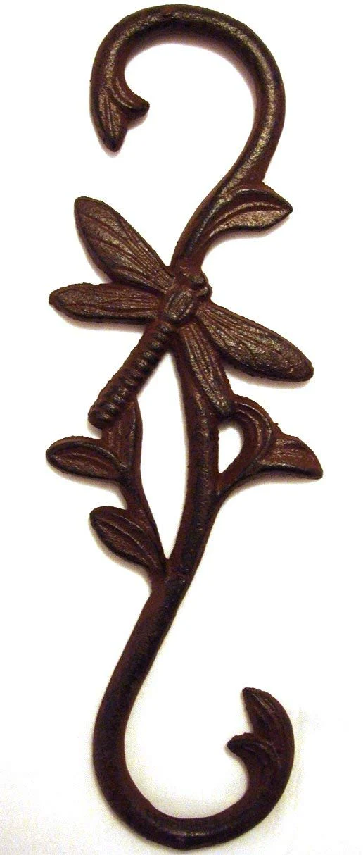 Cast Iron Dragonfly Plant Hook ~ Birdfeeder Hanger