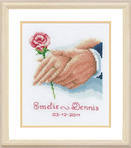 Vervaco Counted Cross Stitch Kit Wedding Ring 5.6" x 6.4"