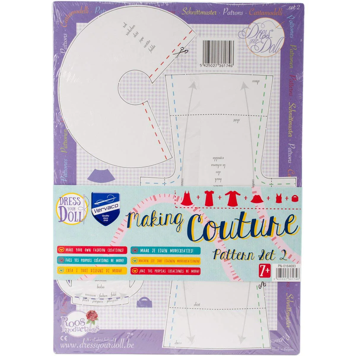 Vervaco PN-0164693 Dress Your Doll Making Couture Pattern Set