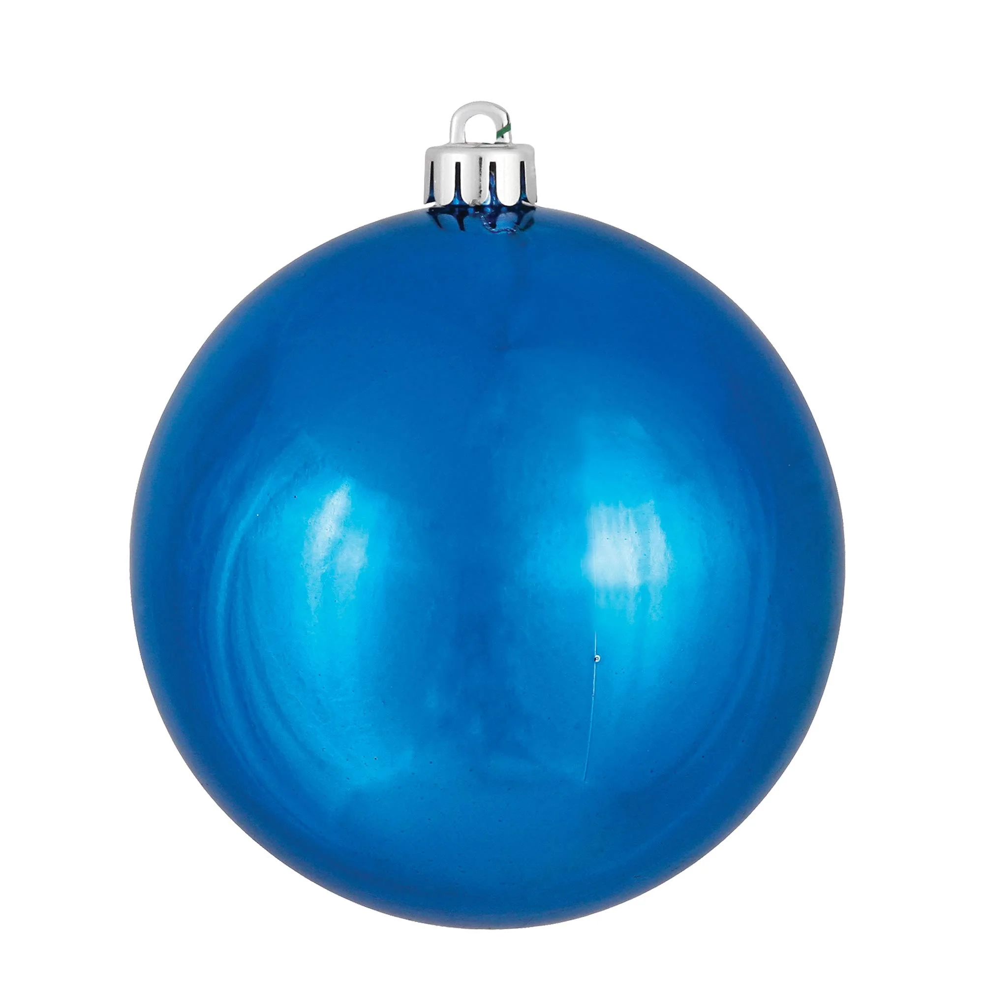 Vickerman 2.75" Christmas Ornament Ball, Blue Shiny Finish, Shatterproof Plastic, UV Resistant, Holiday Christmas Tree Decoration, 12 Pack