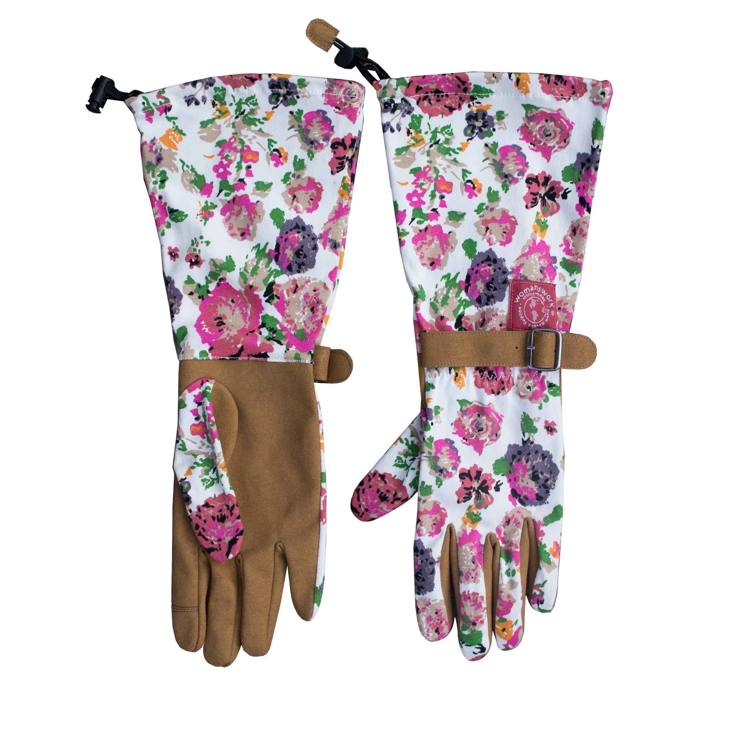 Womanswork Floral Pattern Arm Saver Gloves, Medium