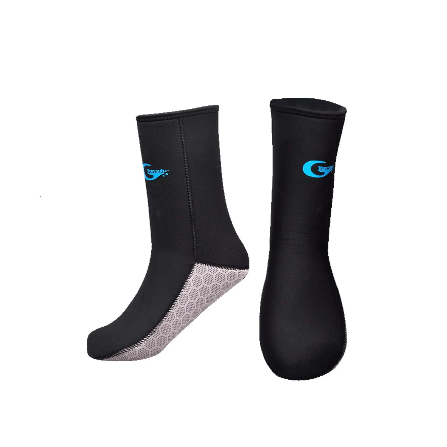 yonsub 3mm/5mm Diving Socks Neoprene Beach Water Socks Flexible Anti Slip Wetsuit Boots for Men Women (Black-5mm, XXXL)